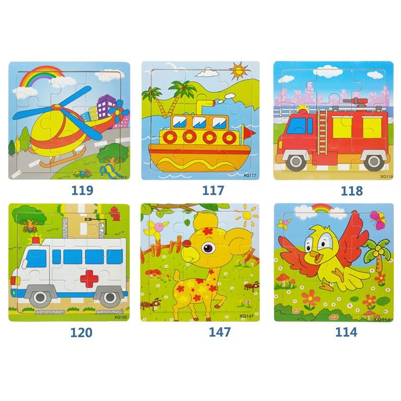 Đồ chơi tranh ghép hình gỗ puzzle 9 mảnh 15*15cm - Bộ ghép hình - Tranh xếp hình