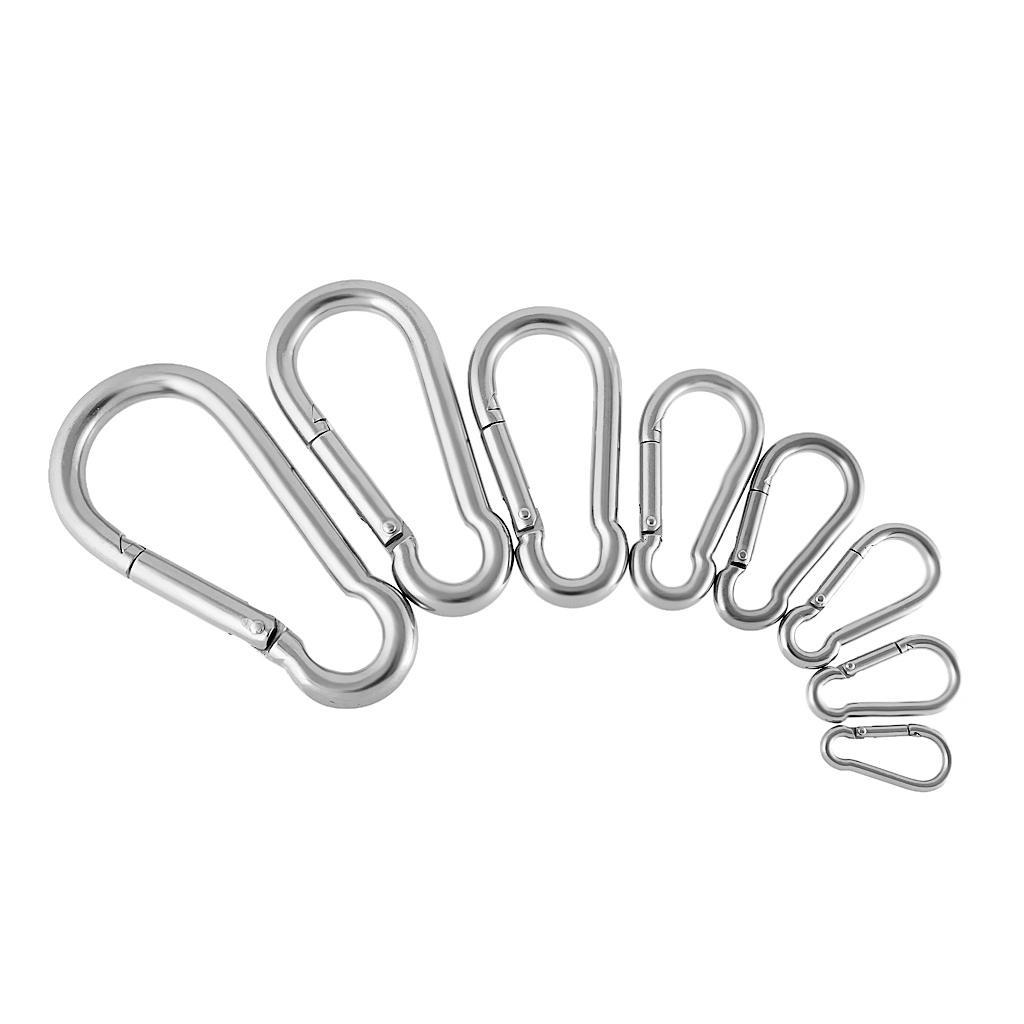 2pcs 4cm Climbing 304 Stainless Steel Carabiner Clip Quick Hook Keyring