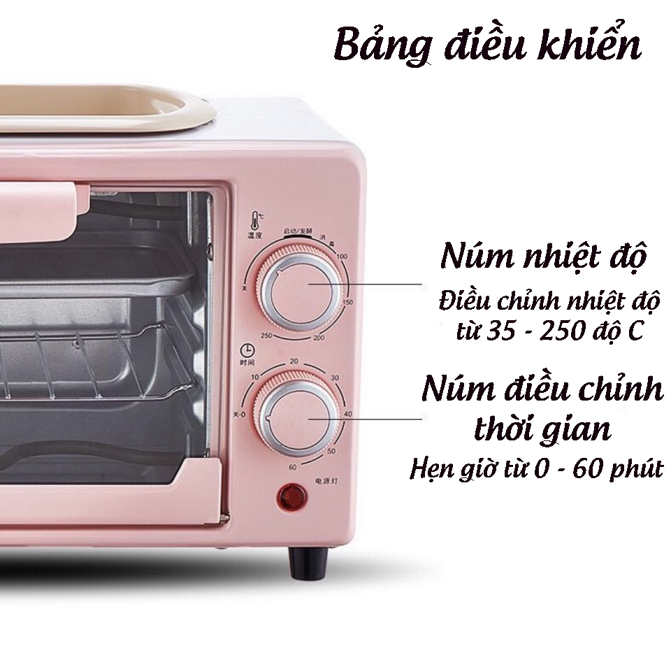 Lò Nướng Bánh Mini Đa Năng Công Suất 800W Rã Đông Nhanh - Lò Nướng Điện