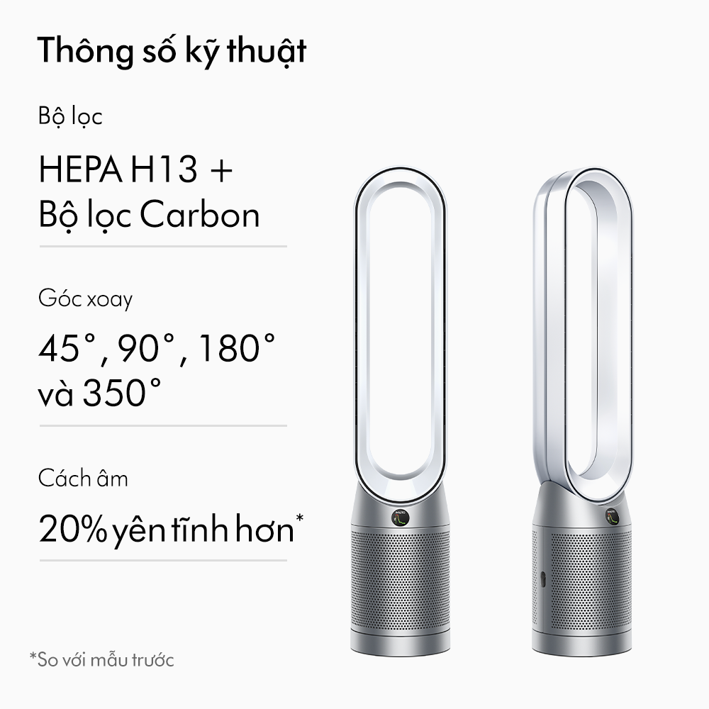 Quạt Không Cánh Lọc Không Khí Dyson Purifier Cool TP07, Máy Lọc Không Khí Với Bộ Lọc Hepa Loại 99% Vi Khuẩn, Bụi Mịn