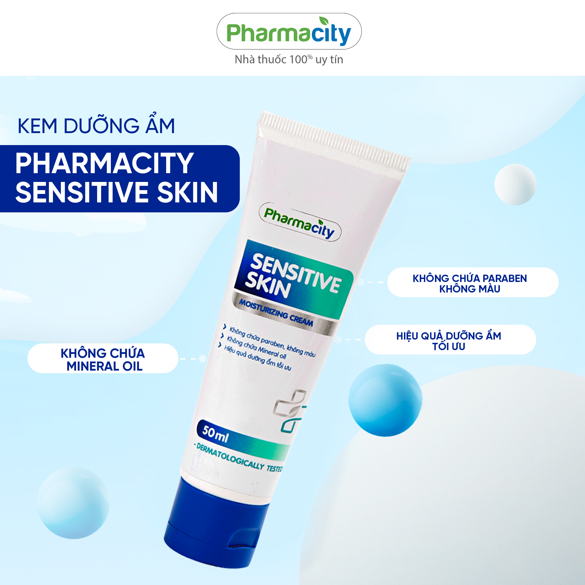 Kem dưỡng ẩm tối ưu Pharmacity Sensitive Skin (50ml)