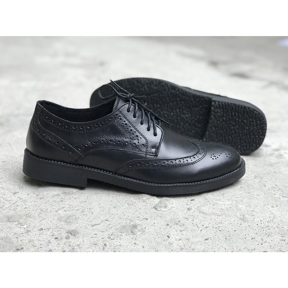 Giày Tây nam da bò công sở cao cấp Derby Wingtip