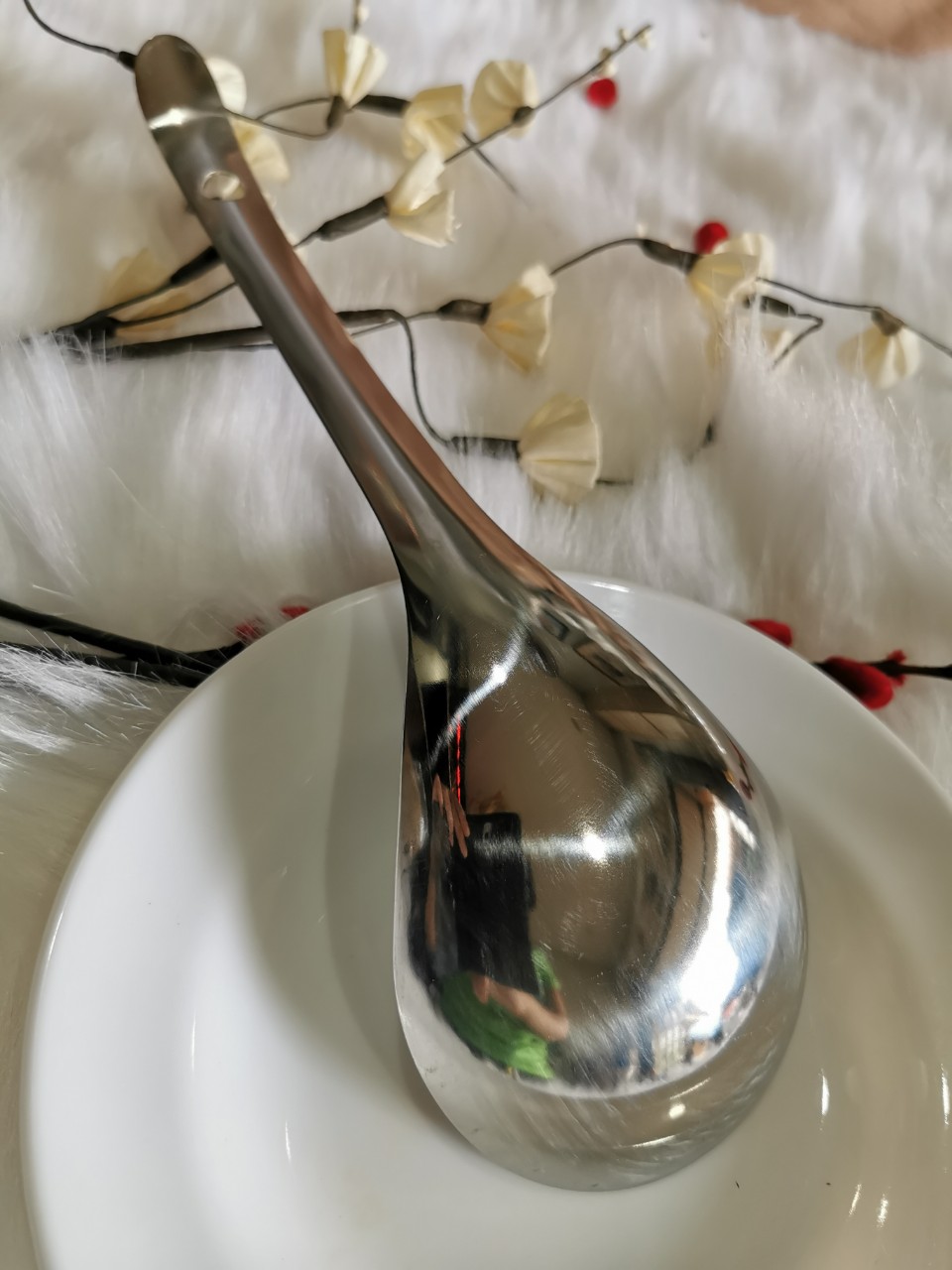 VÁ CƠM INOX TẶNG 1 MUỖNG CÁN SỨ