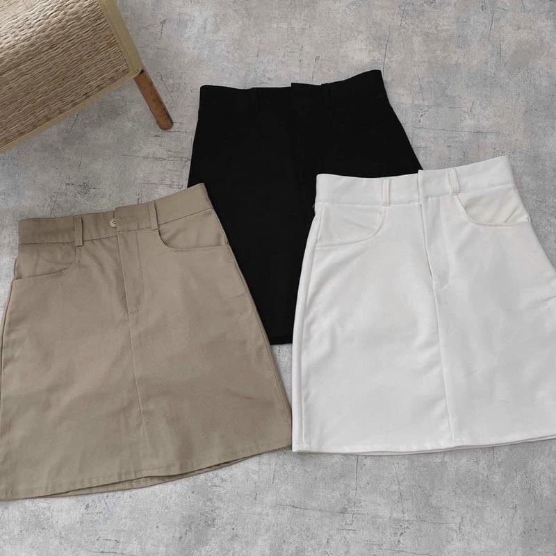 Chân váy chữ A - chất liệu kaki 2 túi