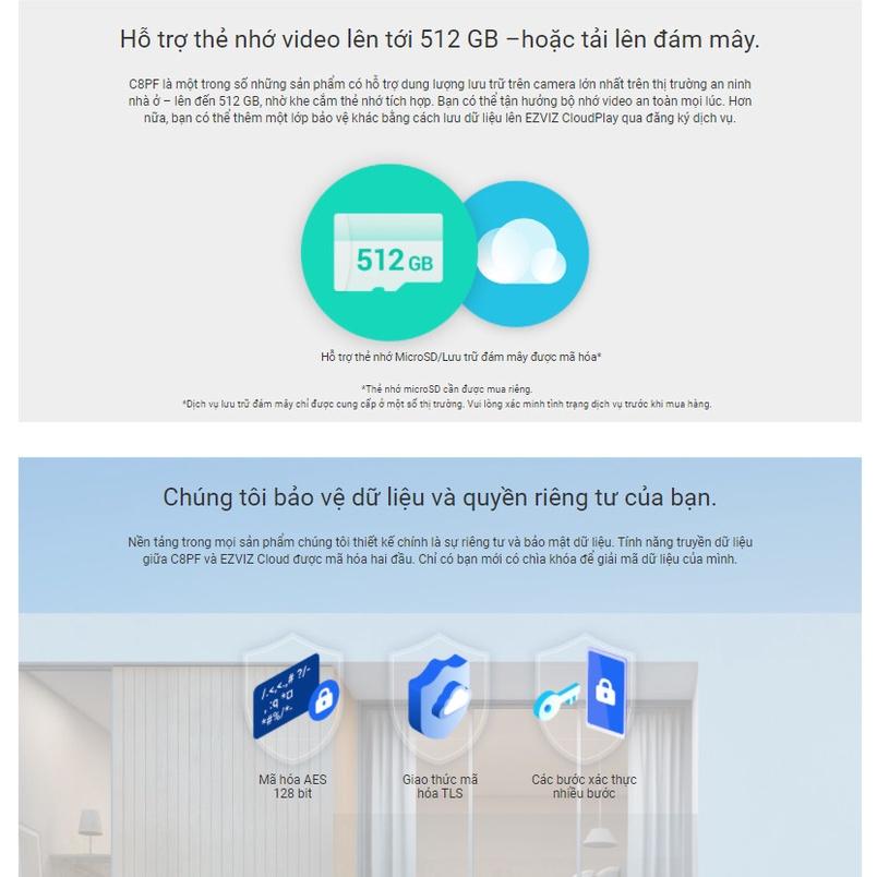 Camera Wifi  EZVIZ C8PF 2M 1080P Ngoài Trời Xoay Mắt Kép, Zoom 8x , Còi Hú Báo Động, Đàm Thoại - Hàng chính hãng