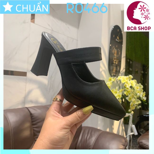 Giày cao gót nữ 8p RO466 ROSATA tại BCASHOP bít mũi, hở gót, gót trụ cùng màu thân - màu đen