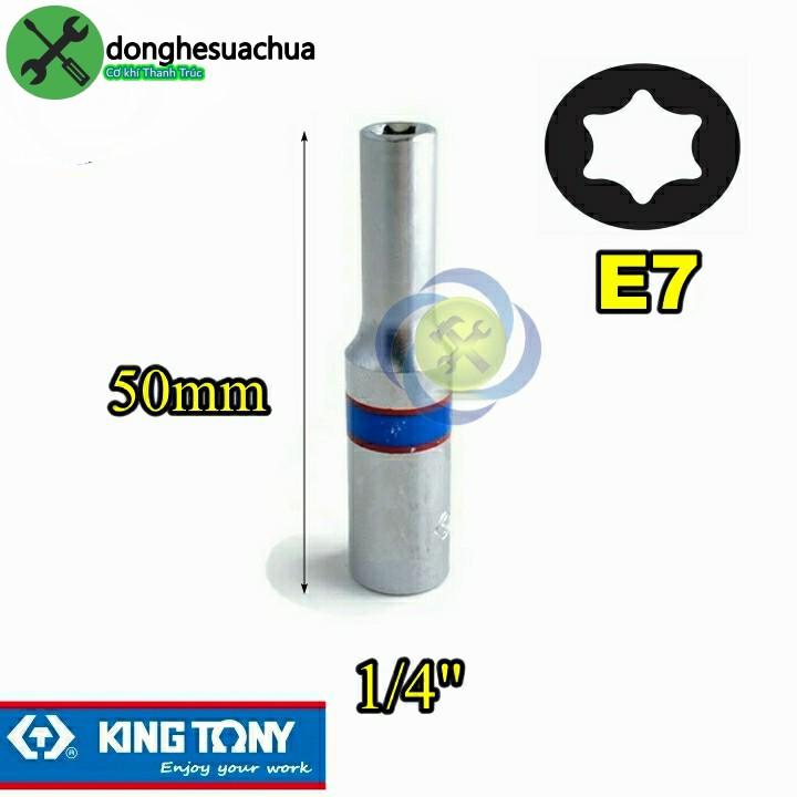 Tuýp sao E7 Kingtony 227507M loại 1/4 dài 50mm