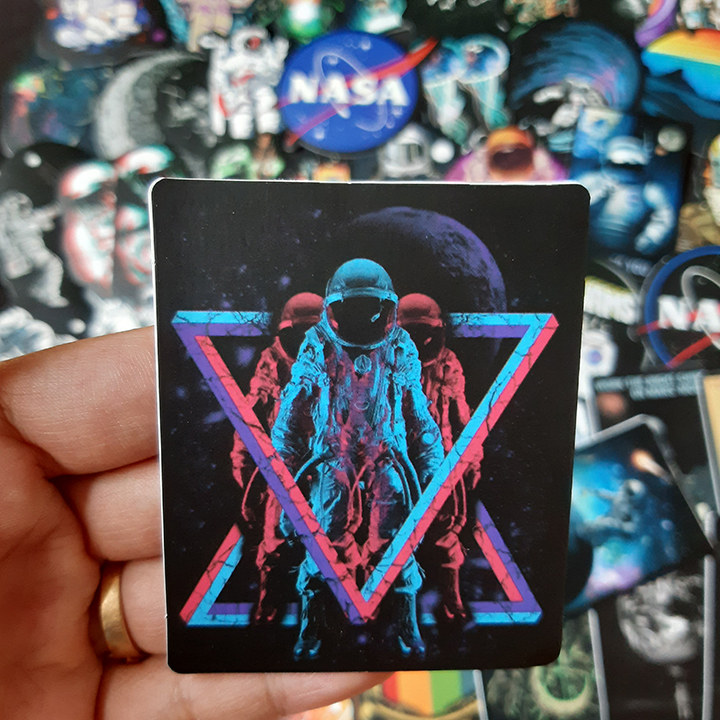 Bộ Sticker dán cao cấp chủ đề NASA - Dùng dán Xe, dán mũ bảo hiểm, dán Laptop