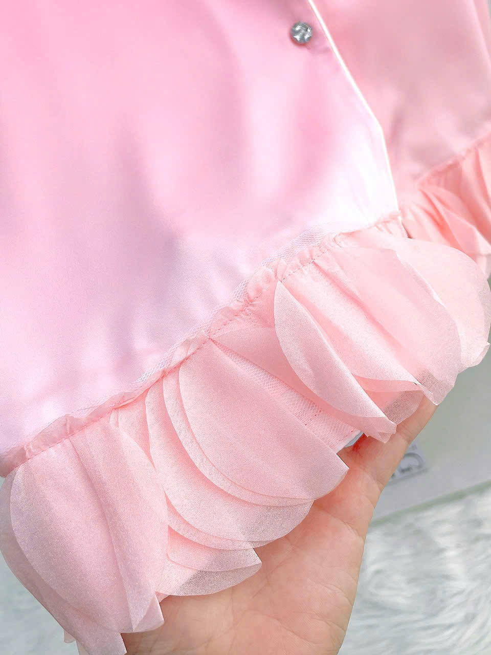 Đầm Sơmi D802 Lụa Quảng Châu Cao Cấp Đính Đá Thiên Nga Xinh Xắn