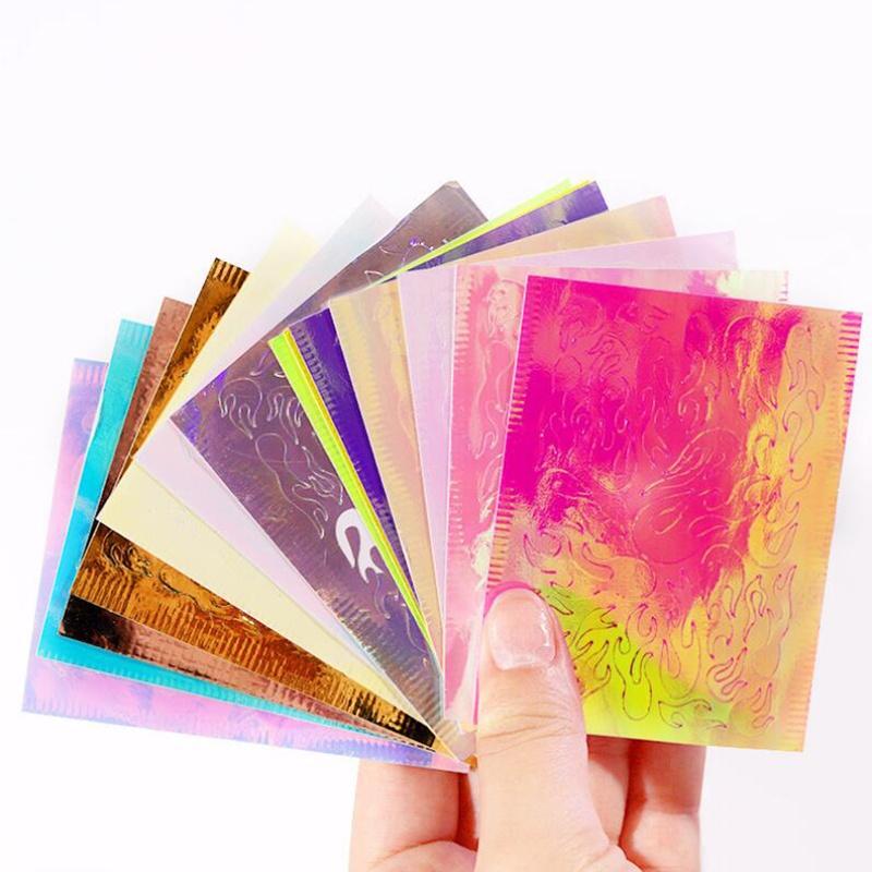 Miếng Dán Trang Trí Móng Tay Họa Tiết Ngọn Lửa Màu Vàng/Bạc/Bạc