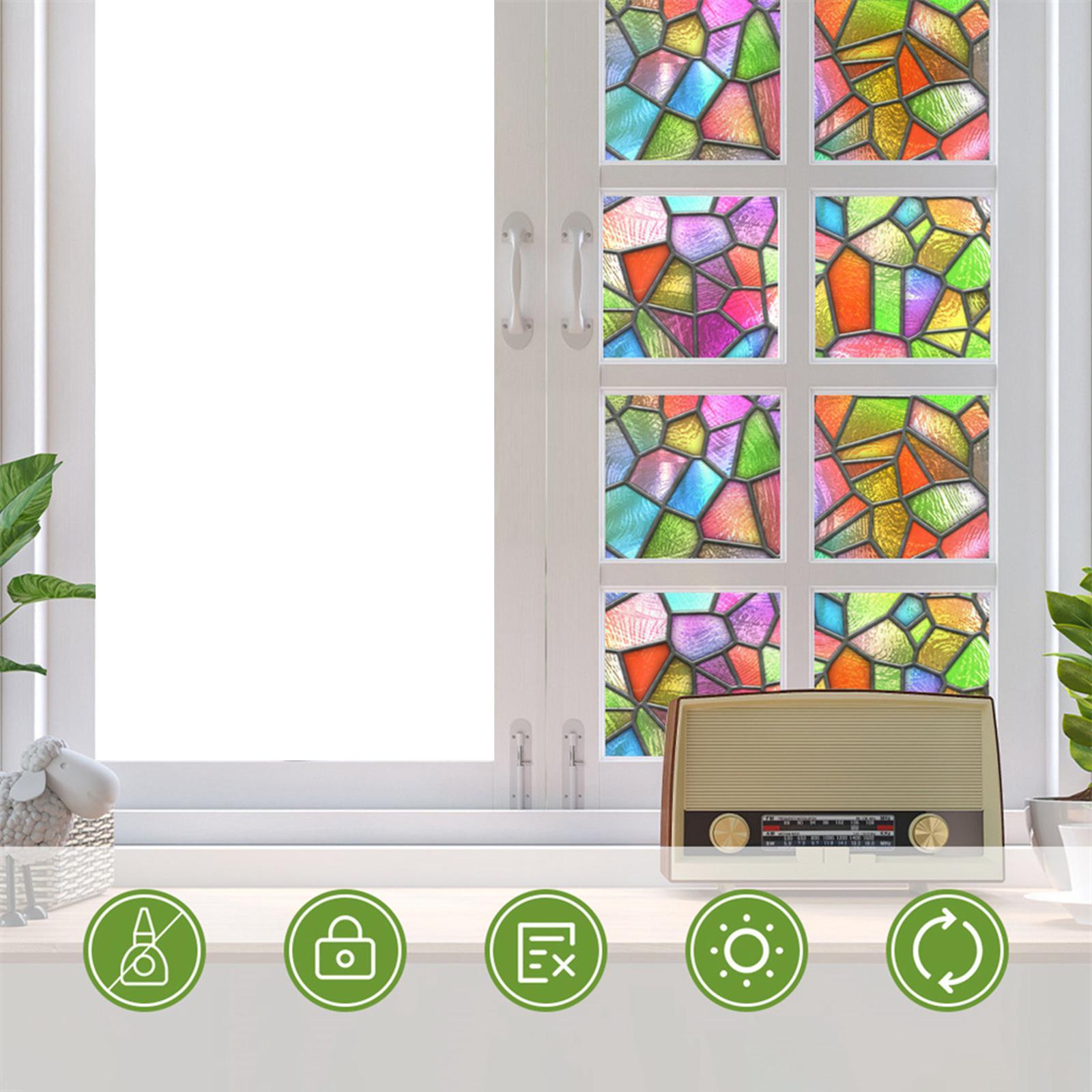 Privacy Window Glass Film Sticker Stained Sticker for Home Office