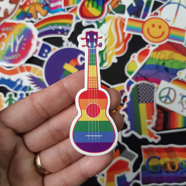 Bộ Sticker dán cao cấp chủ đề CẦU VỒNG LGBT - Dùng dán Xe, dán mũ bảo hiểm, dán Laptop, dán đàn