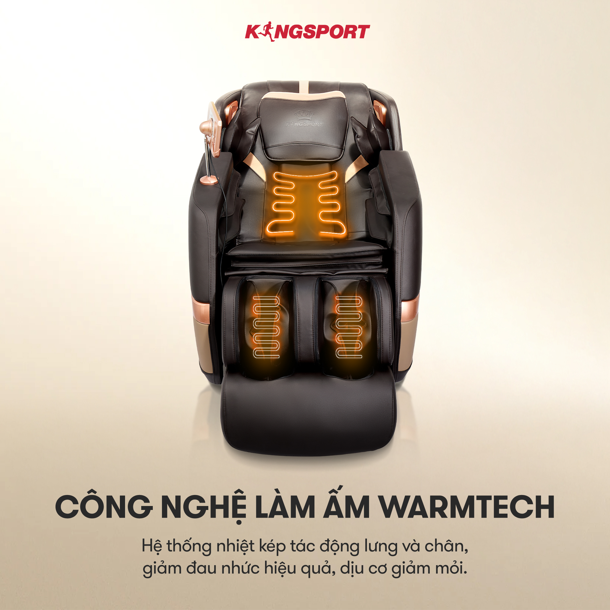 [Miễn phí lắp đặt] Ghế massage KINGSPORT G82 New, Công Nghệ Làm Ấm Warmtech, Công Nghệ Massage Chân Legtech 2-in-1