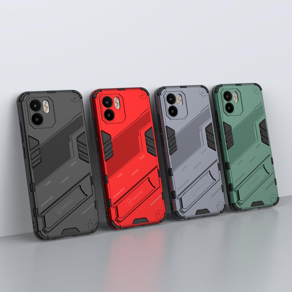 Ốp lưng cho Xiaomi Redmi A1 A2 chống sốc Iron Man PUNK cao cấp kèm giá đỡ