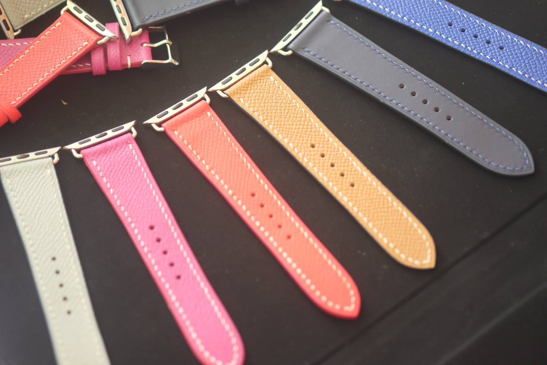 Dây da thật CAO CẤP cho đồng hồ Apple watch – Hàng Handmade - Da Pháp nhập khẩu - Màu Hồng
