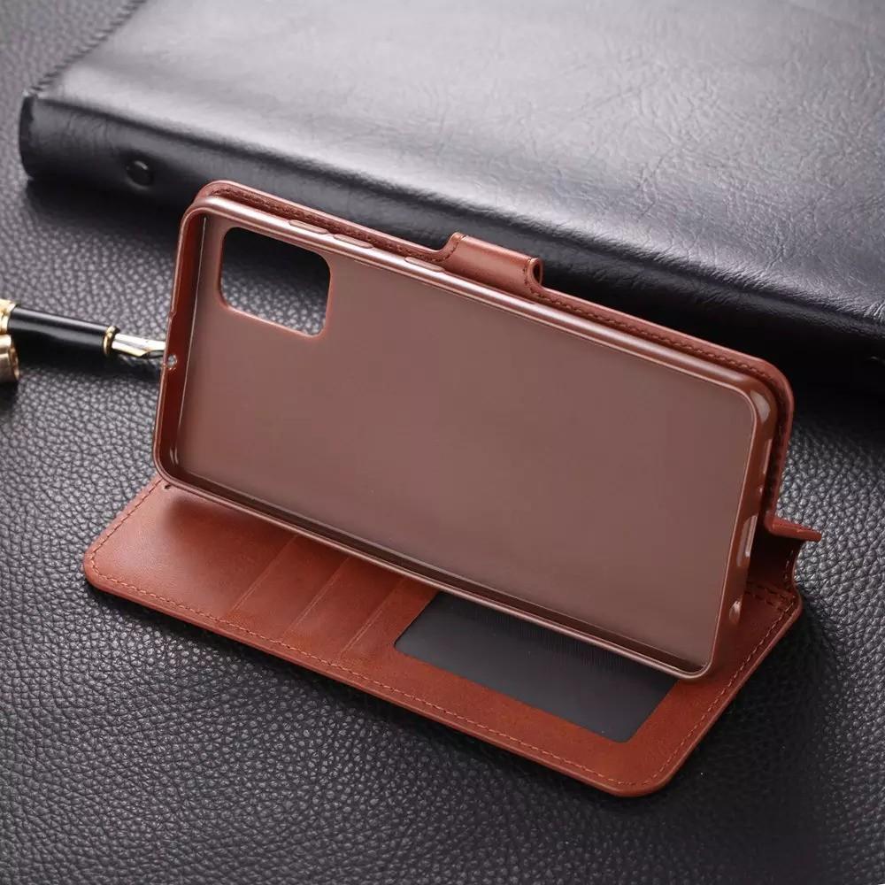 Bao ốp lưng dành cho Samsung A21 A21s kèm ví gập nắp da thật mềm mịn bền màu - azns