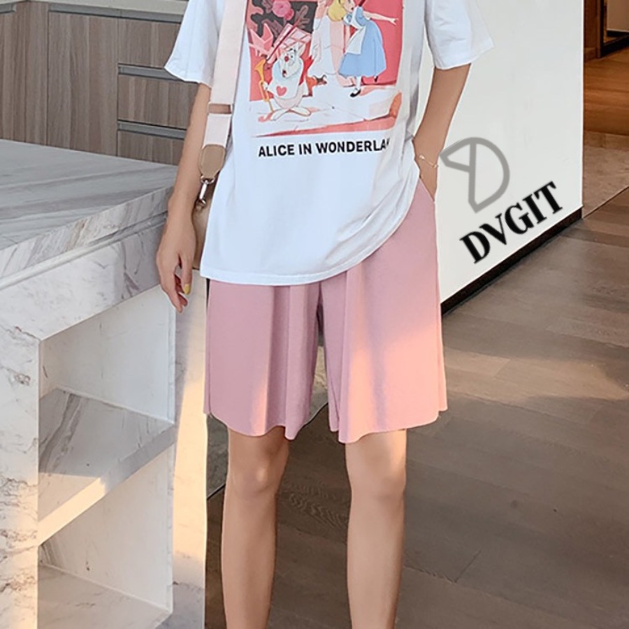 Quần Đùi Nữ Short Tăm Trơn DVGIT Fashion Chất Liệu Tăm Lạnh Cao Cấp Kiểu Dáng Hàn Quốc Mát Mẻ Mềm Mại Đi Chơi, Dạo Phố - Hồng