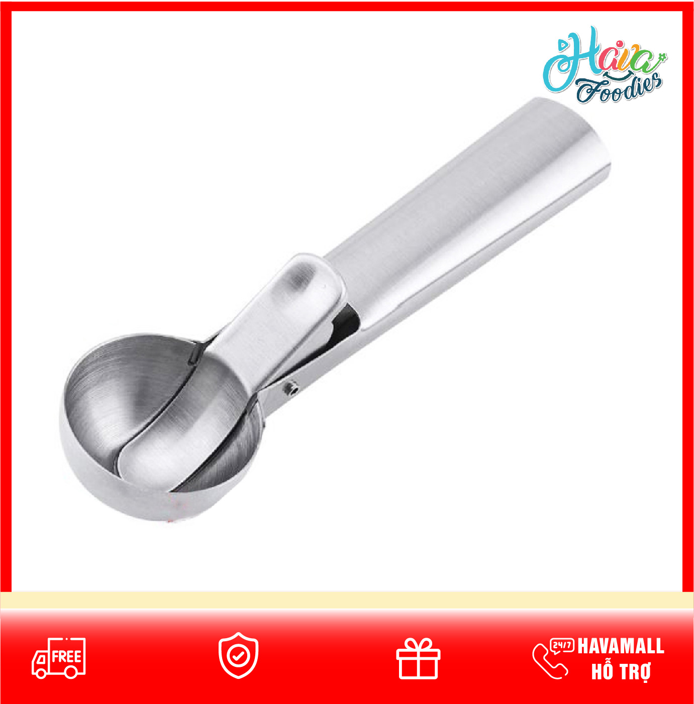 Muỗng Múc Kem Bằng Inox Không Gỉ – Solid Stainless Steel Ice Cream Scoop