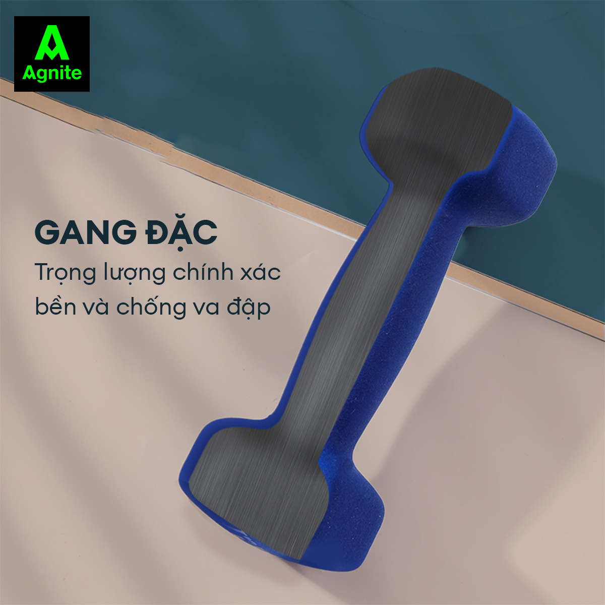 Tạ tay nam nữ nhiều mức chính hãng Agnite - PVC bọc gang siêu bền - dụng cụ hỗ trợ gym, pilates - ER081/ER082/ER083