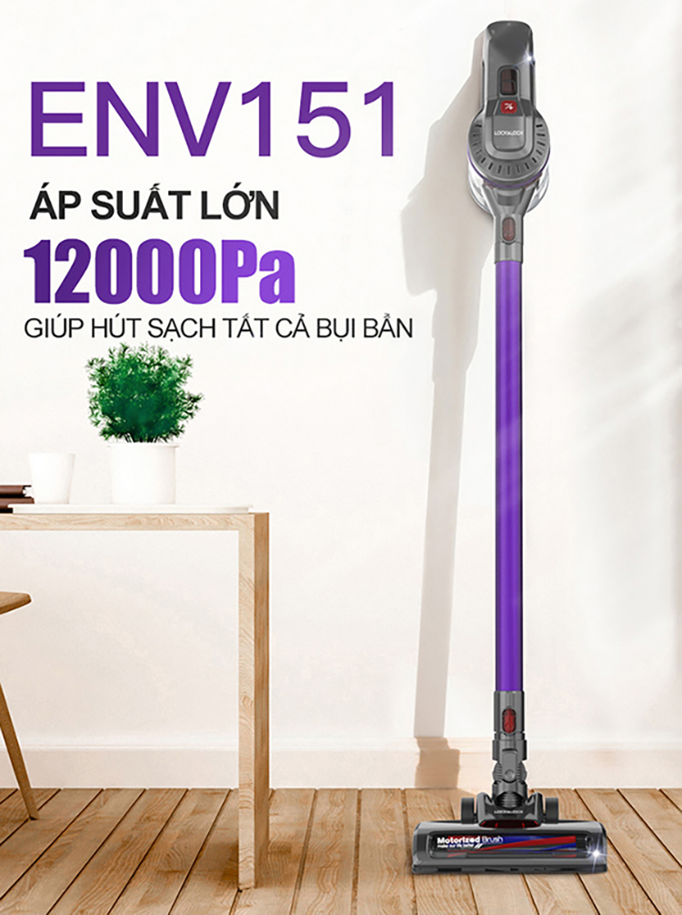 Máy Hút Bụi Không Dây Dùng Pin Sạc Lock&Lock ENV151  - Hàng Chính Hãng