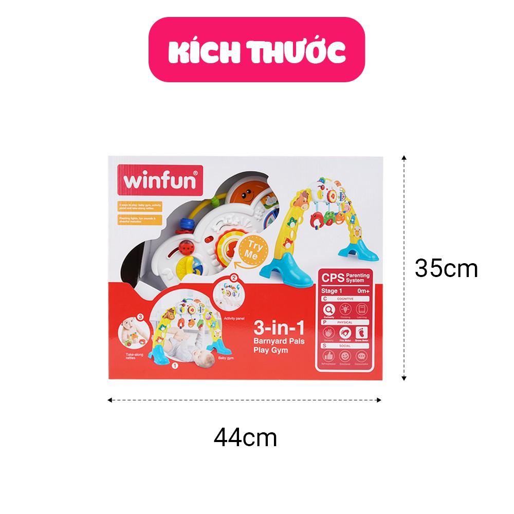 Kệ Chữ A đồ chơi đa, treo thành cũi có nhạc 3 in 1 hình động vật Winfun 0853 - Đồ chơi cho bé sơ sinh tới 1 tuổi - tặng đồ chơi tắm 2 món