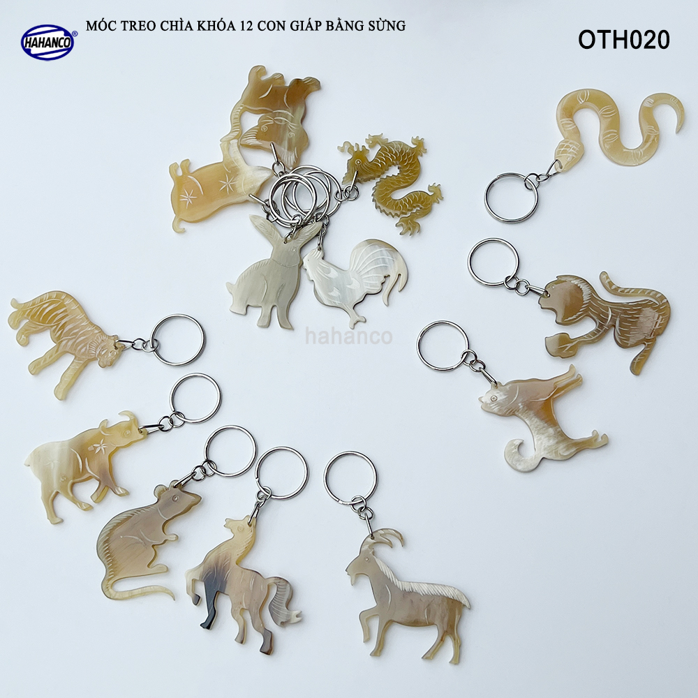 Móc treo chìa khóa 12 con giáp bằng sừng (OTH020) Độc Lạ - Đẹp mắt
