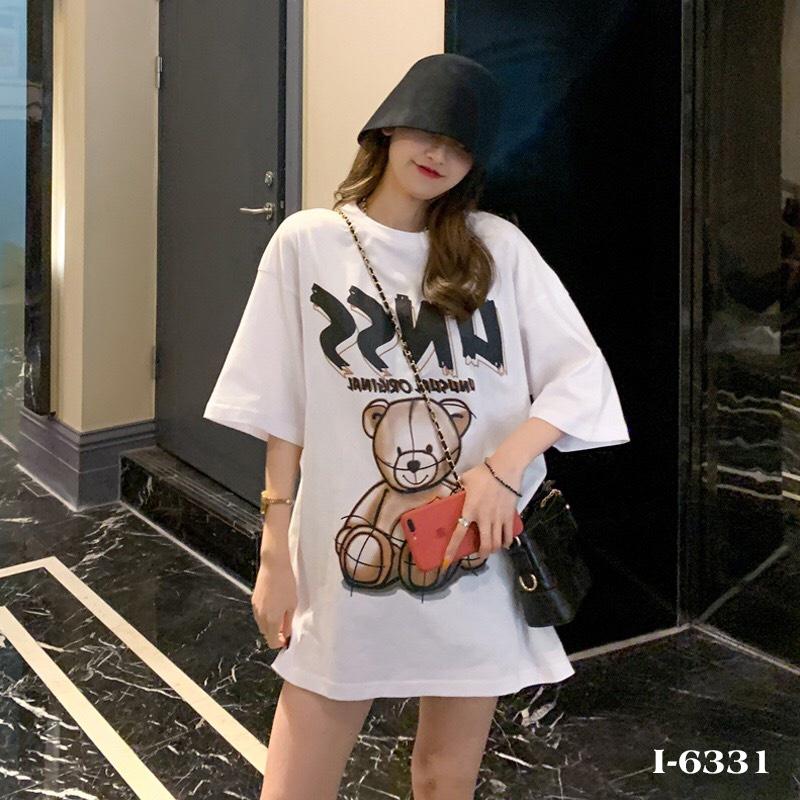 Áo Thun Nữ UNISEX giấu quần Gấu Nâu