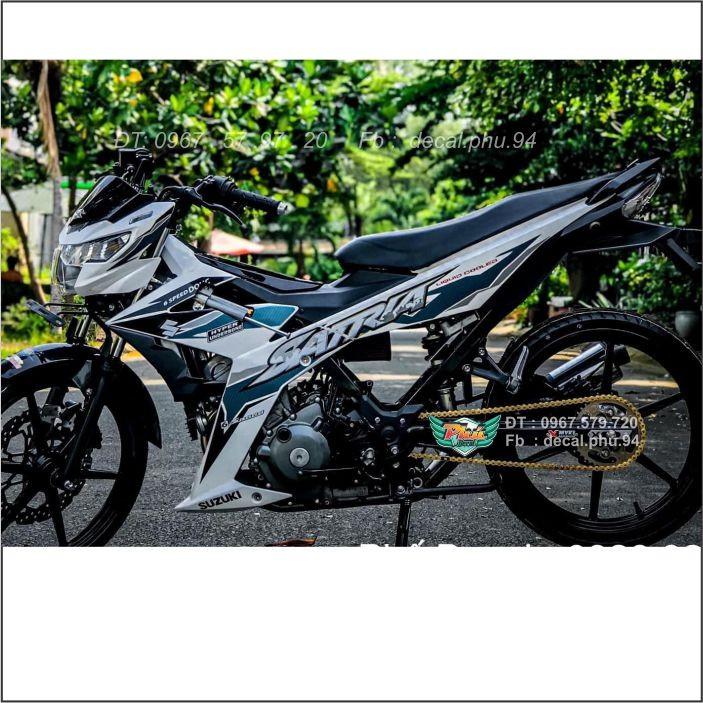 Tem Rời Satria Trắng xanh