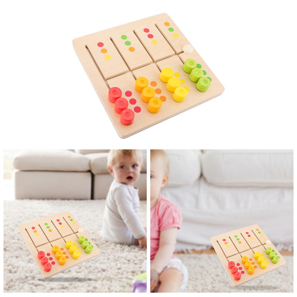Kids Wooden Balance Board Stacking Blocks Color Sorter Maze Learning Toy