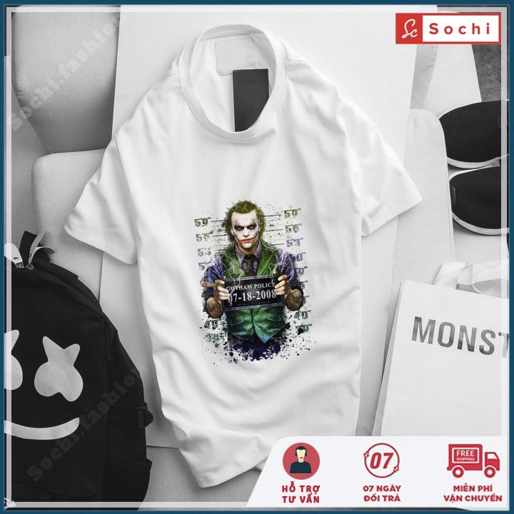 Áo thun nam tay ngắn cổ tròn, áo phông trơn nam unisex in Joker mã CZ04