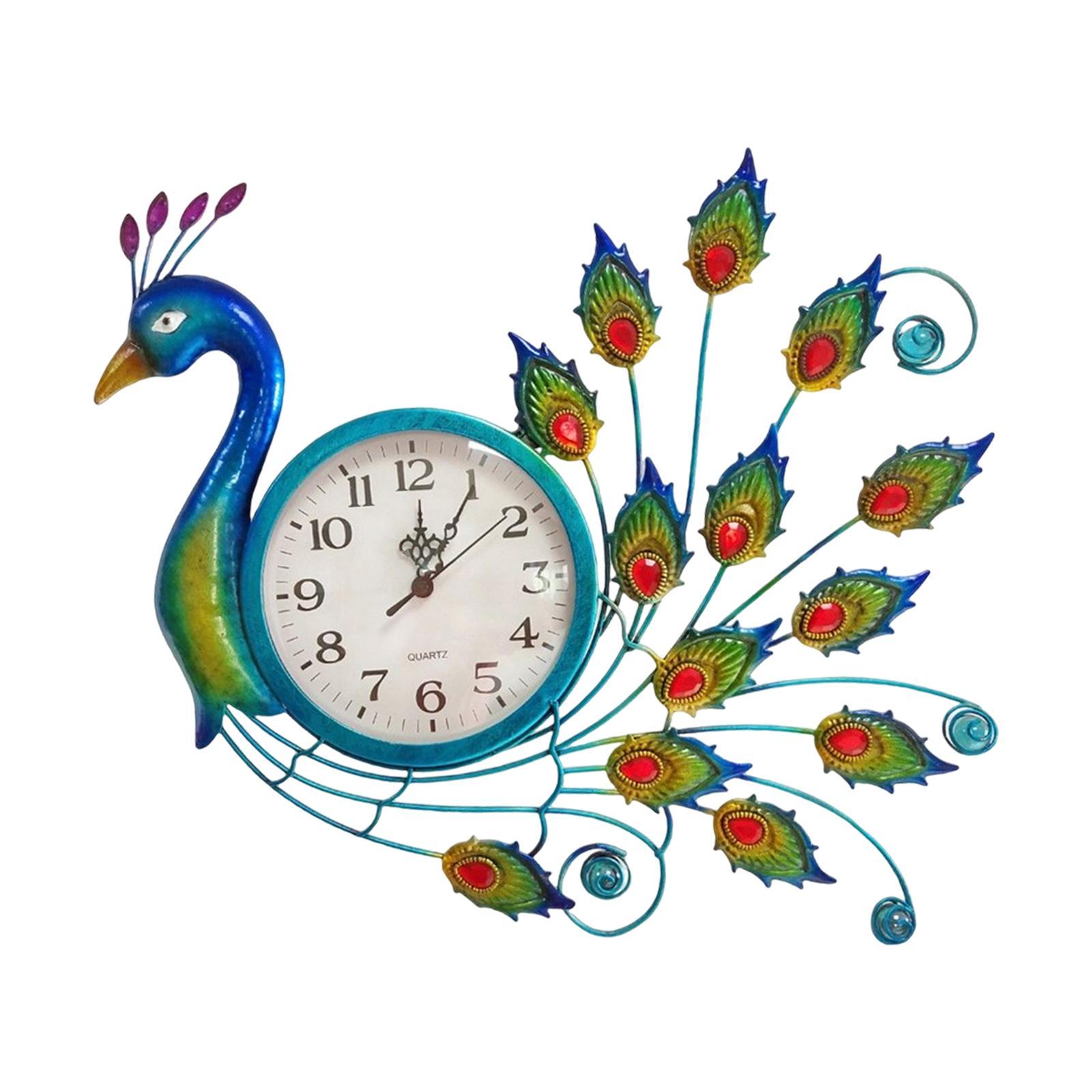 Metal  Wall Clock Sculpture Mute Hanging Art Decoration for Home