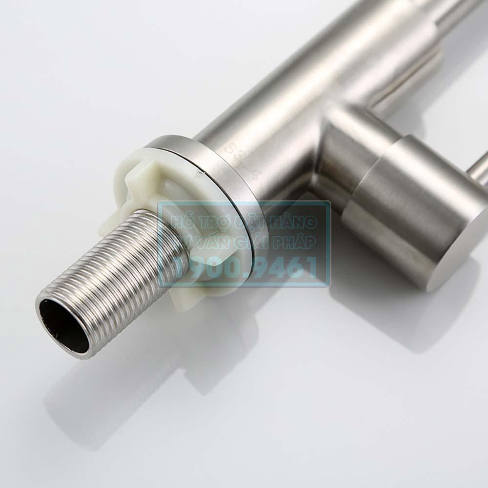 Vòi rửa chén bát xả lạnh, dòng cắm chậu, chất liệu inox nguyên khối 304 chống bám vân tay chống rỉ tuyệt đối