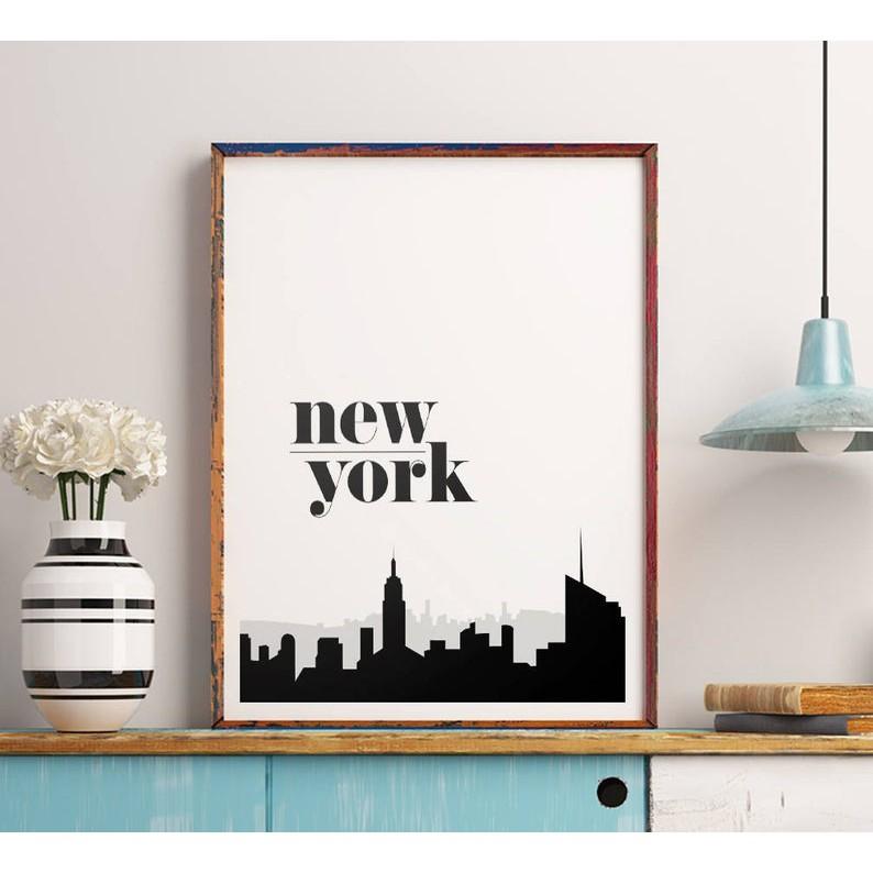 Tranh in cao cấp | Typograpy-New York 72 , tranh canvas giá rẻ