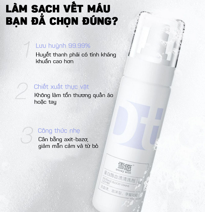 Dung Dịch Tẩy Rửa Vết Máu Trên Quần Áo, Đồ Lót Siêu Sạch 200ML- Hàng Nhập Khẩu