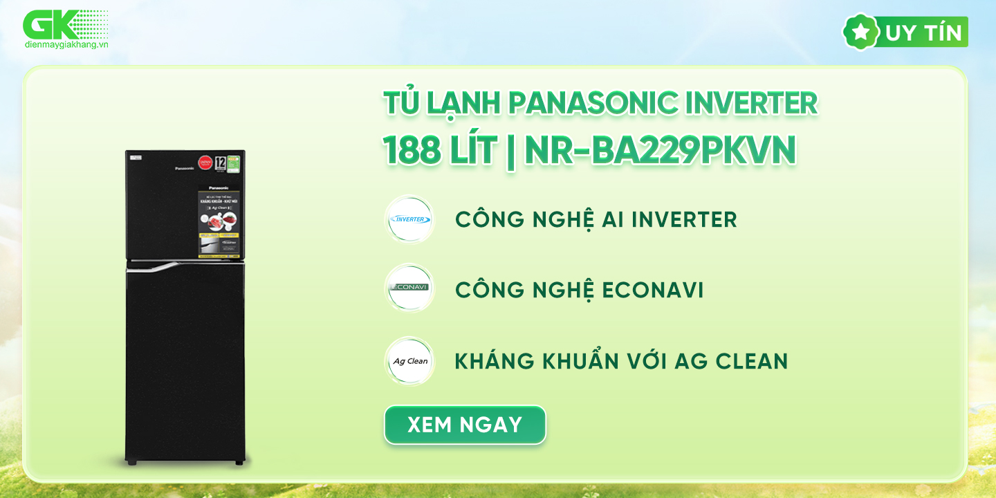 Tủ lạnh Panasonic 188 lít NR-BA229PKVN - HÀNG CHÍNH HÃNG