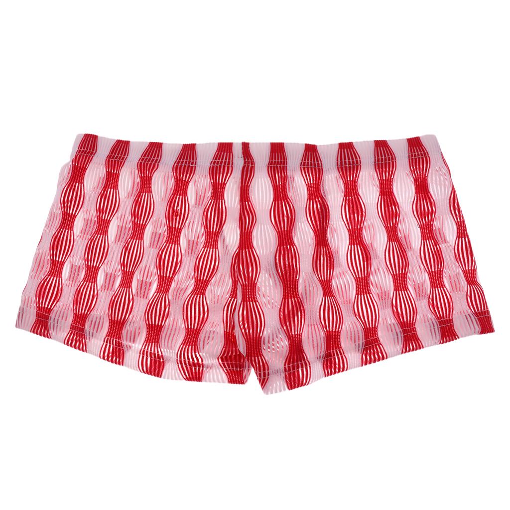 26-35inch Men's Sexy Open Pouch See Through Underwear Boxers Brief UnderUnderpants Gifts