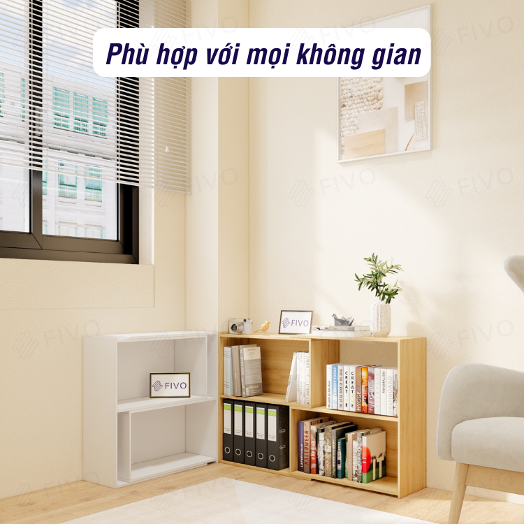 Kệ Sách Cho Bé FIVO FB71 Chất Liệu Gỗ Cao Cấp, An Toàn, Nhiều Màu Sắc - 2 Tầng