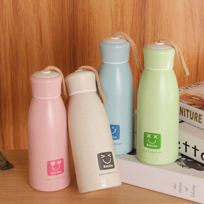 Bình Nước Lúa Mạch Lõi Thủy Tinh 350ml - An Toàn Cho Sức Khỏe