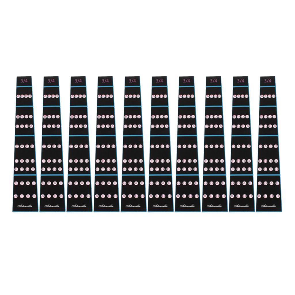 10pcs 3/4 Violin Fretboard Finger Chart Guide Sticker for Beginner Kids