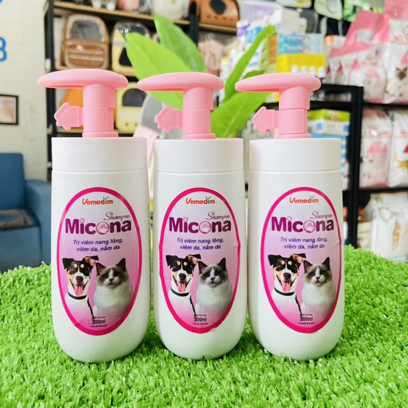 Sữa tắm Micona ngăn ngừa viêm nang lông, nấm, viêm da cho chó mèo 200ml