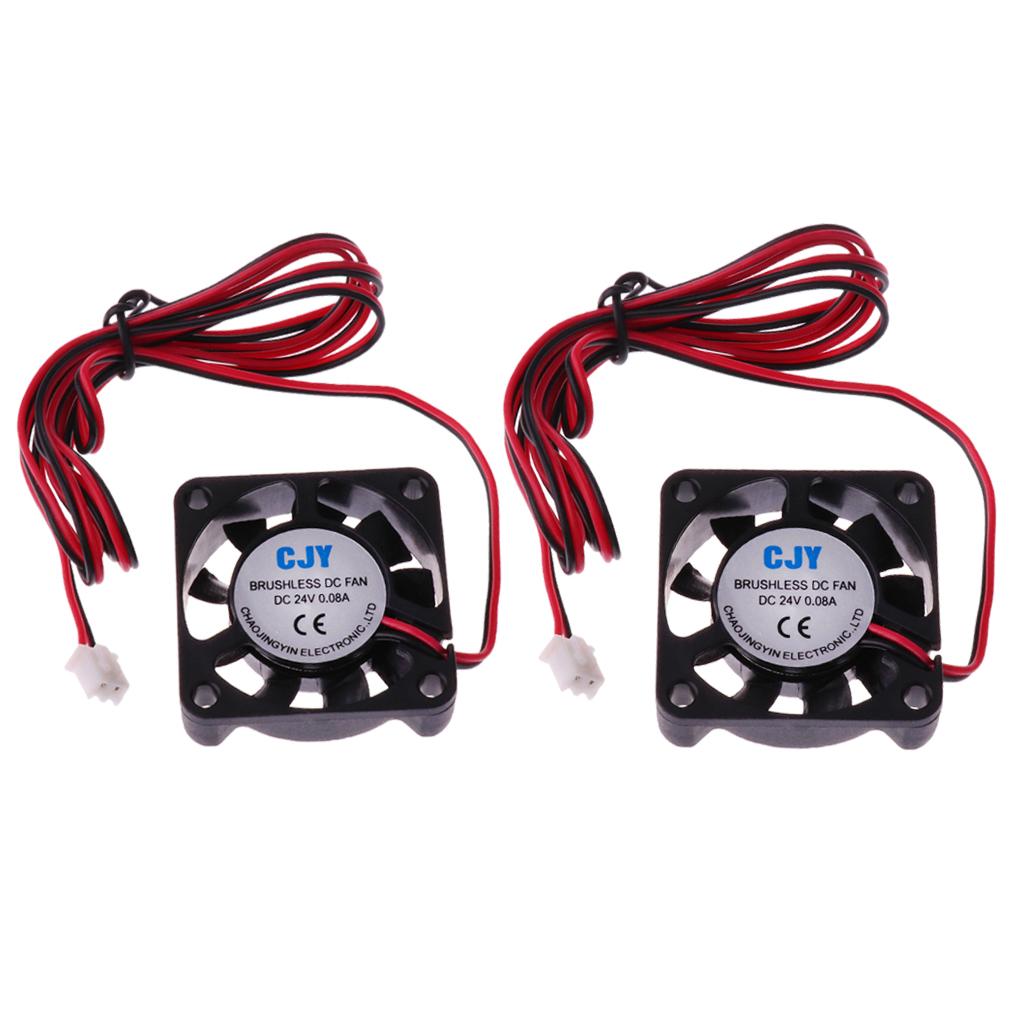 2 Pieces Silent 24V 40mmx40mmx10mm 4010 Brushless Cooling Fan for 3D Printer