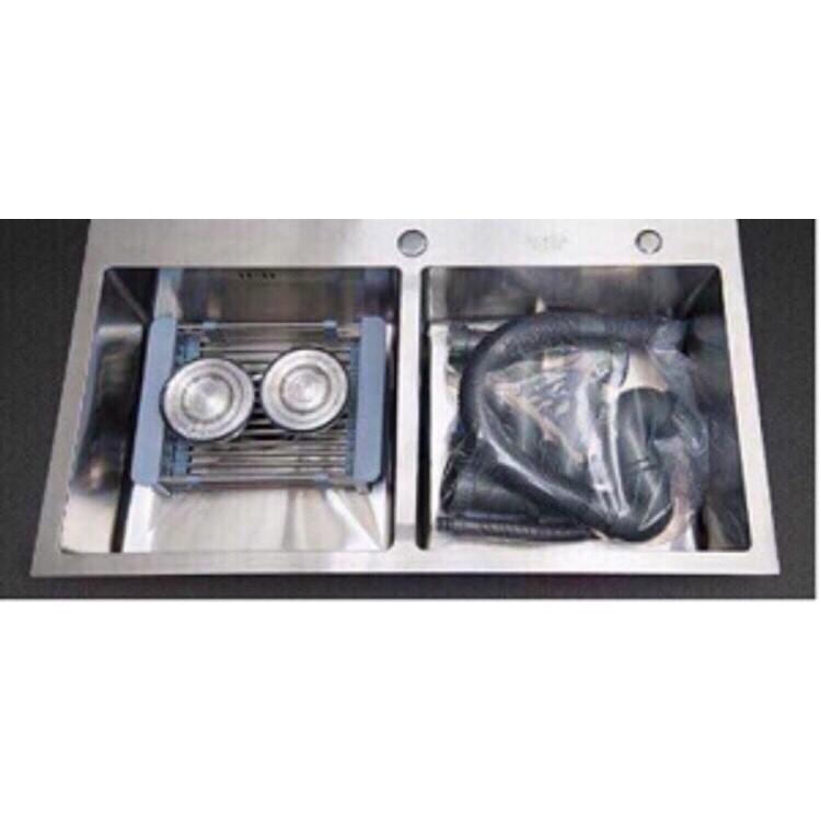 CHẬU CHÉN CAO CẤP INOX 304,KÈM VÒI NÓNG LẠNH INOX 304,
