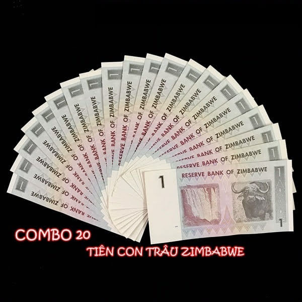 Combo 20 tờ lưu niệm hình con Trâu của Zimbabwe, dùng để sưu tầm, lưu niệm, làm tiền lì xì độc lạ, may mắn, ý nghĩa - TMT Collection - SP005075