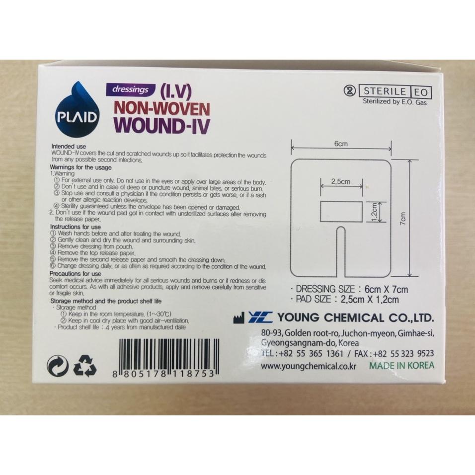 Băng keo cố định kim luồn 6cmx7cm Young Chemical Hộp 100 miếng