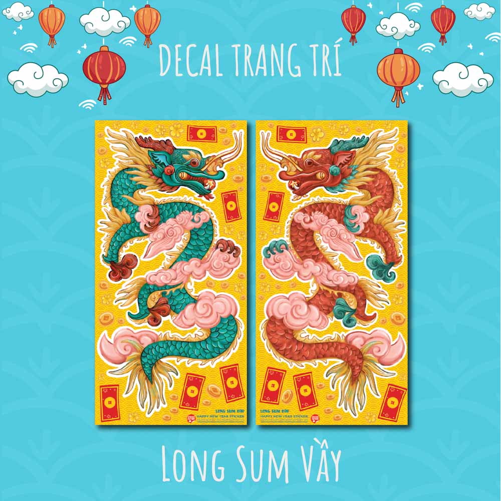 Long Sum Vầy - Bộ 2 tấm 40x80cm decal trang trí tết