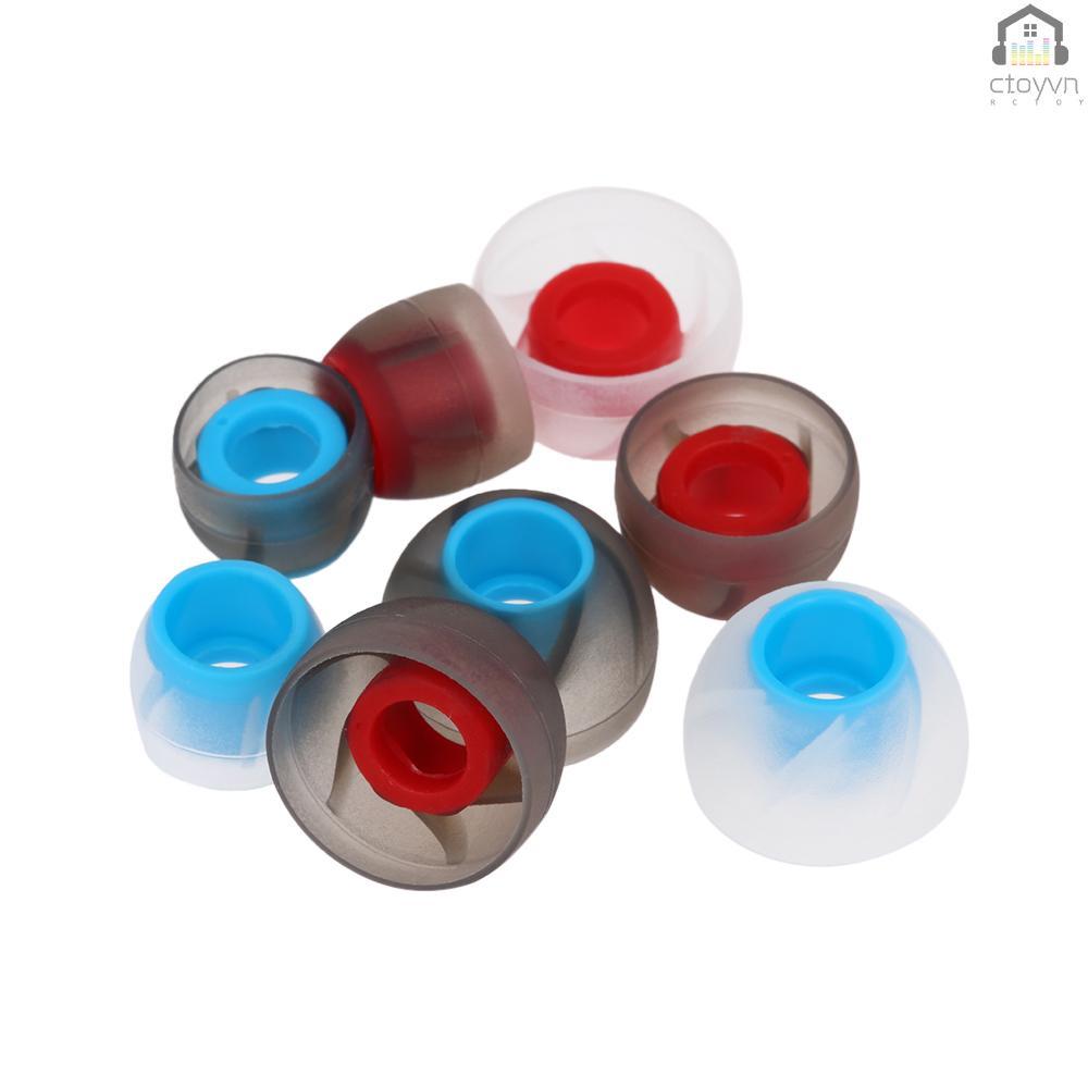 Set 12 cặp 24 miếng đệm tai nghe nhét tai L M S 4.5mm bằng silicon mềm