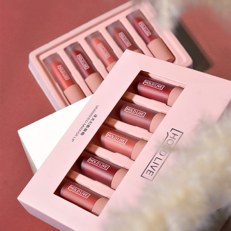 Set 5 thỏi son kem bóng HoldLive Varnished Mirage Lip 2,5g x 5 hãng HOLD LIVE