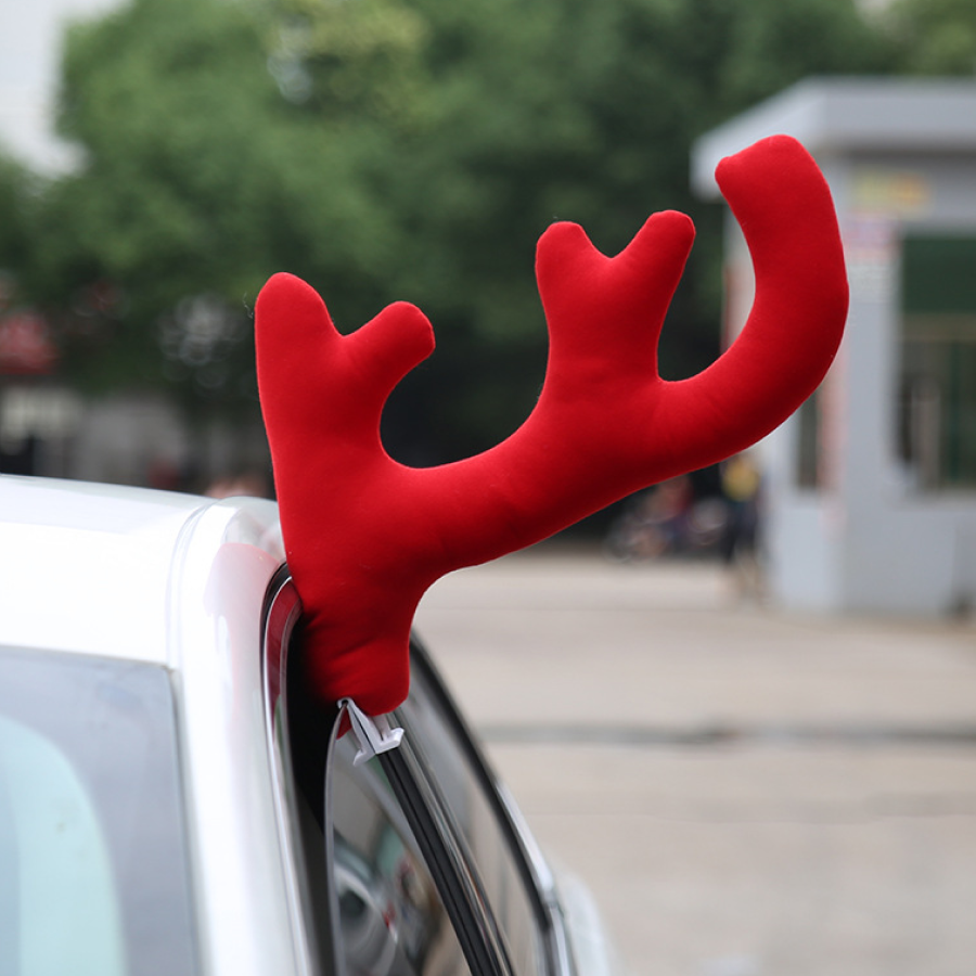 Trọn Bộ Sừng Tuần Lộc Trang Trí Xe Ô Tô | Phụ Kiện Sừng Và Mũi Tuần Lộc Trang Trí Xe Dịp Giáng Sinh, Vui Nhộn, Dễ Thương