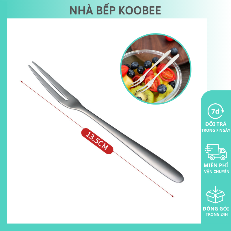 Dĩa Hoa Quả Cao Cấp KooBee - Nĩa Xiên Trái Cây Tráng Miệng Chất Liệu Inox Sáng Bóng Bền Đẹp