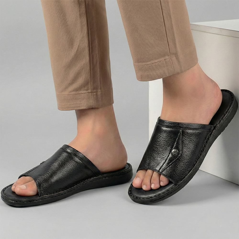 Dép Nam Quai Ngang HA NAM Da Bò Thật Cao Cấp DNA2124